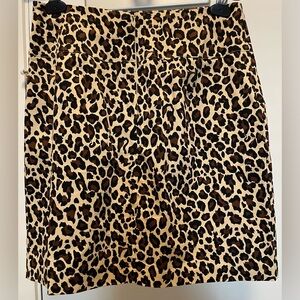 Plum skirt, leopard print